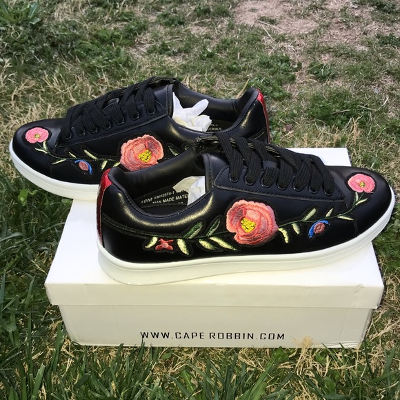 Cape Robbin Shoes - Floral Faux Leather Sneaks